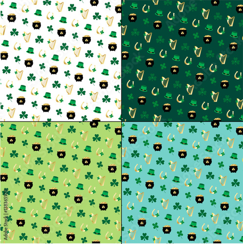 St Patrick's Day icons patterns photo