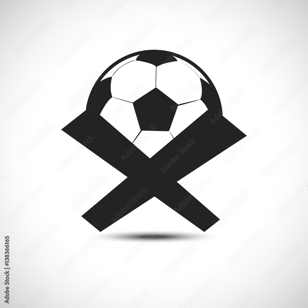 Football Vector icon. Soccer ball Emblem. Football X Sign. Stock Vector |  Adobe Stock