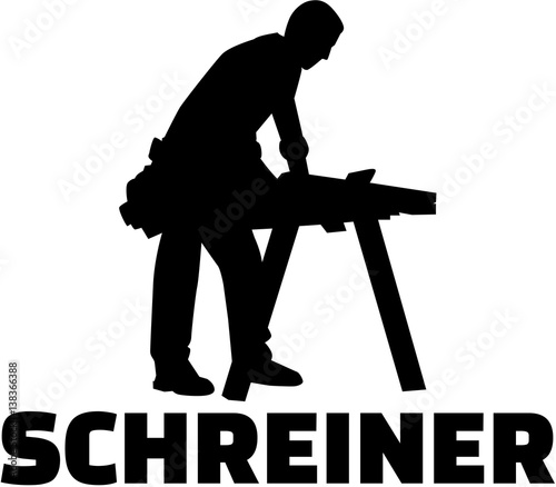 Cabinetmaker silhouette with german job title