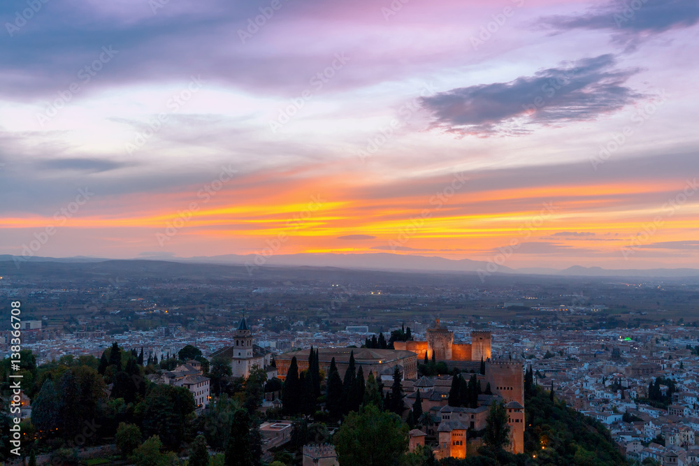 Granada. The fortress and palace complex Alhambra.