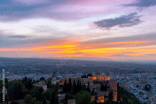 Granada. The fortress and palace complex Alhambra. © pillerss