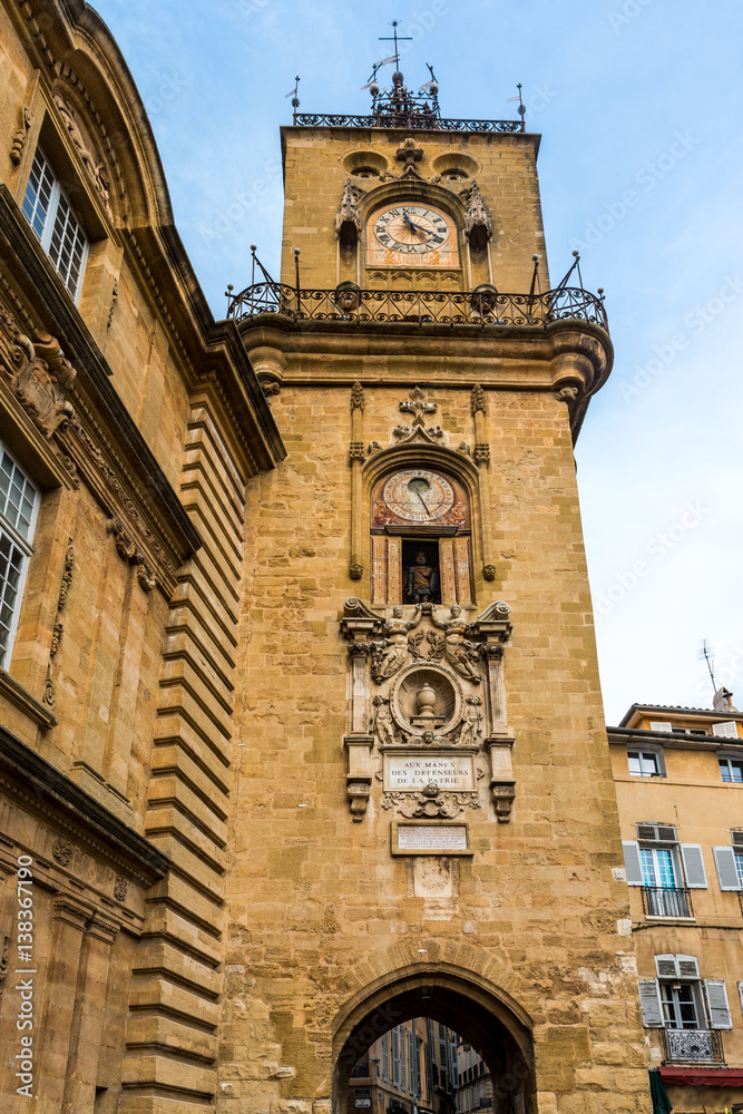 Tour de l'horloge à Aix-en-Provnece, France
