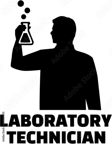 Laboratory technician silhouette