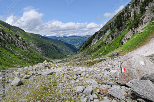 high alpine landscape of Zillertal valley Schoenachtal (Tirol Austria)