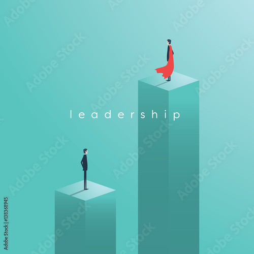 Business leadership vector concept with leader as superhero.