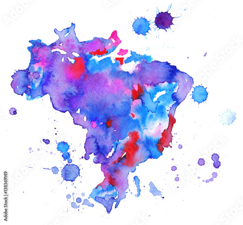 Canvas Print Map of Brazil