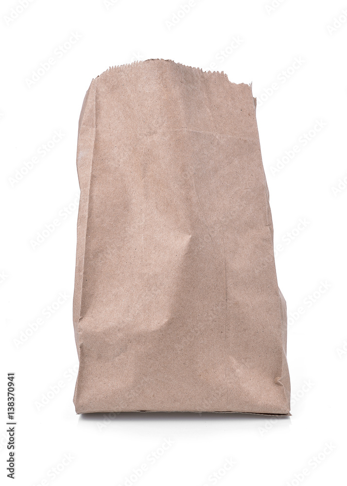 Brown paper bag isolated over white background Brown paper bag isolated over white background