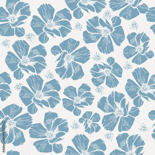 Flowers seamless pattern. Vector pattern of flowers for fabric or Wallpaper