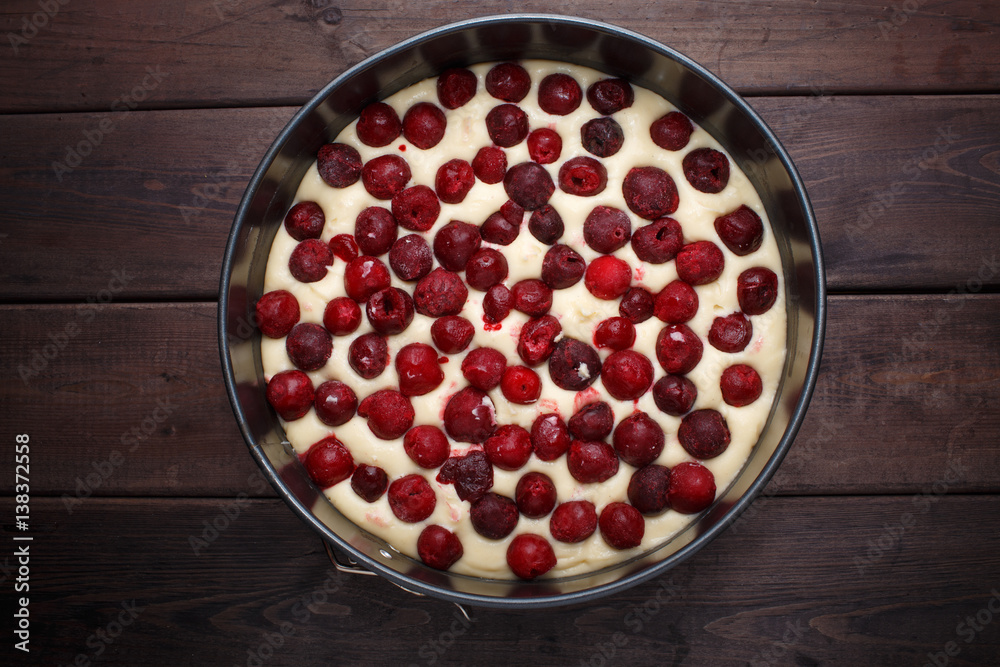 Homemade cherry pie on rustic background Homemade cherry pie on rustic background