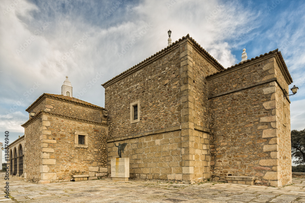 Ancient Christian shrine. Our Lady of Light. Patron of town of Arroyo de la Luz. Caceres. Extremadura. Spain. Ancient Christian shrine. Our Lady of Light. Patron of town of Arroyo de la Luz. Caceres. Extremadura. Spain.