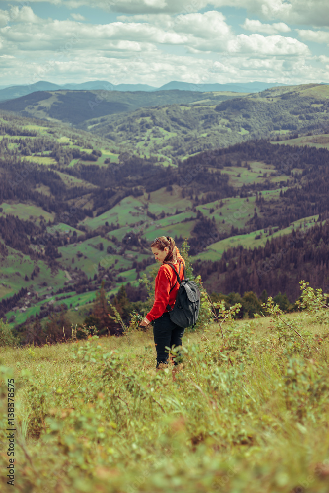 Girl in mountains