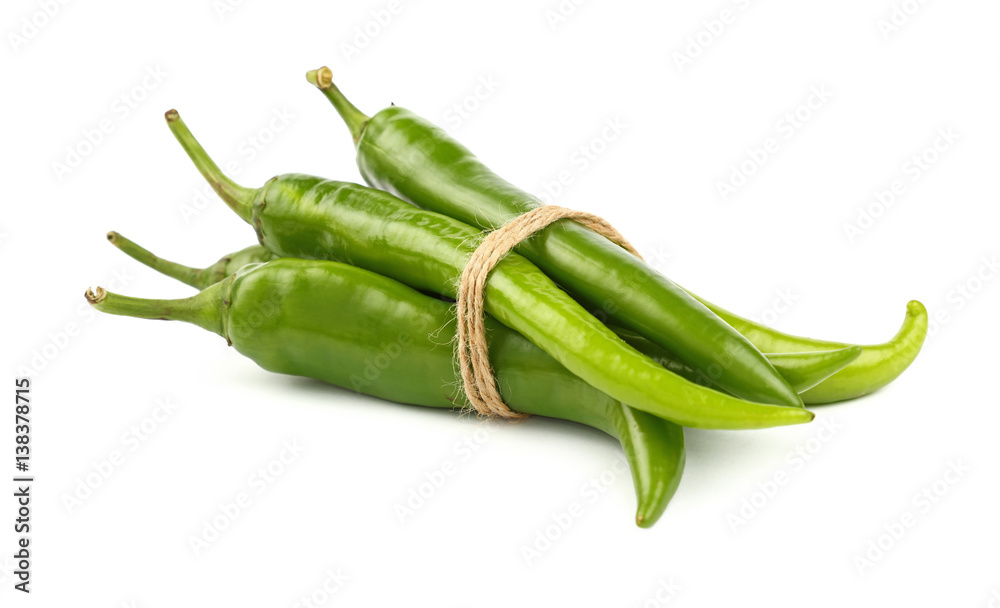 Bunch of jalapeno hot chili peppers on white Bunch of jalapeno hot chili peppers on white