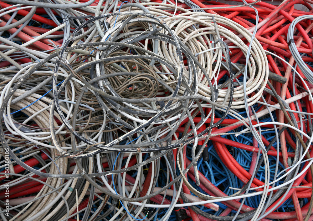 electric cables of many colours for the recycling of copper electric cables of many colours for the recycling of copper
