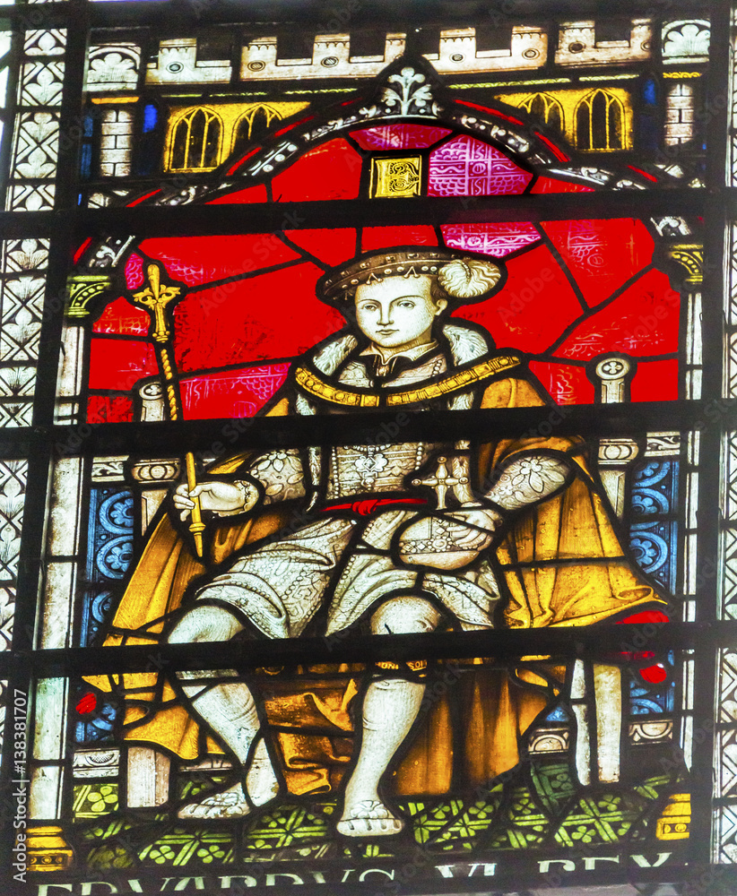 King Edward Vi Stained Glass Chapter House Westminster Abbey London England