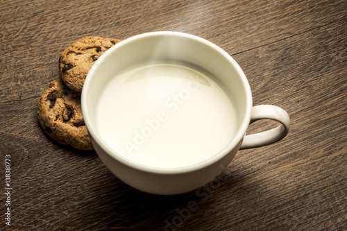 delicious hot cup of milk , breakfast