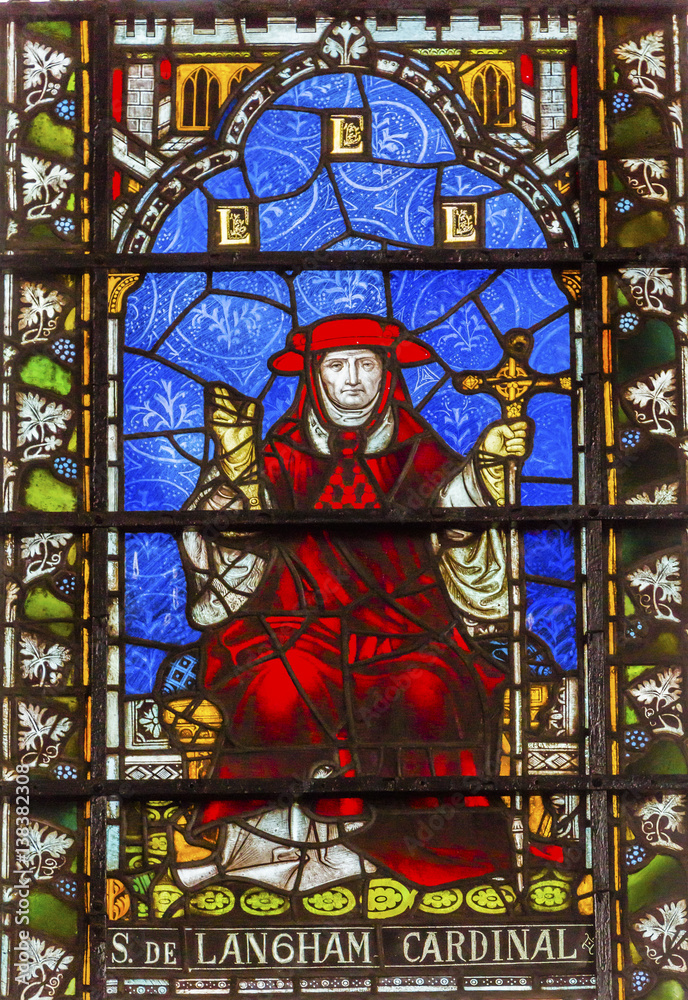 Cardinal Simon Langham Stained Glass Chapter House Westminster Abbey London England