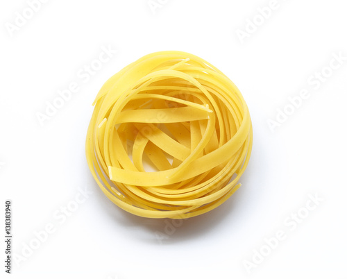 Fettuccine italian pasta isolated on white background photo