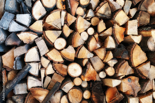 Pile of chopped firewood 