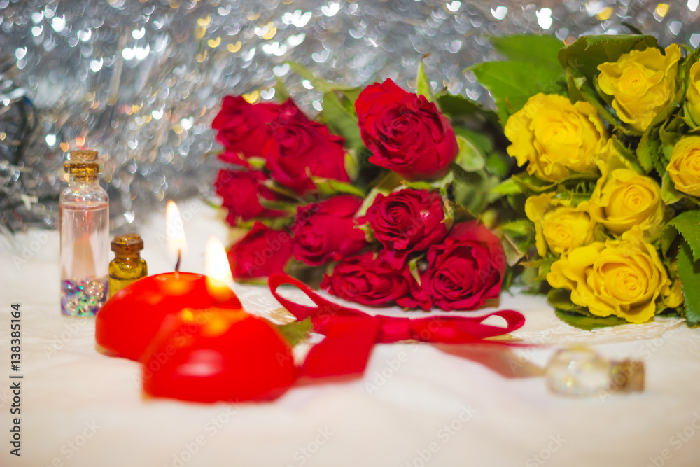 yellow and red small roses close-up yellow and red small roses close-up