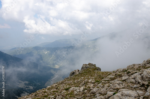 Mountain and clouds with copy space