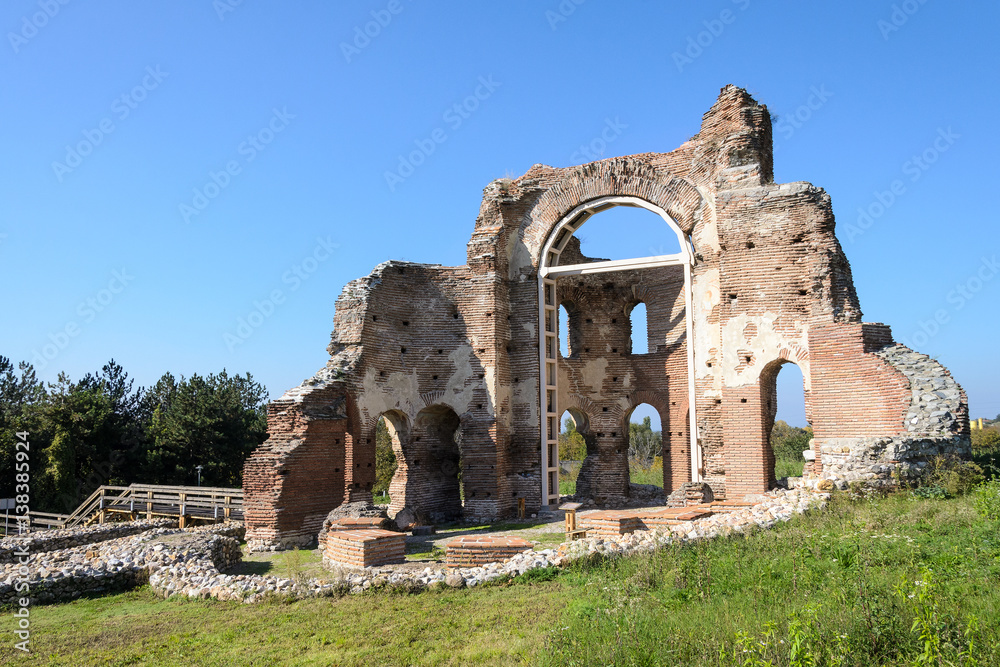 Inside view of the Red Church near Perushtitsa, Bulgaria, 5-th century