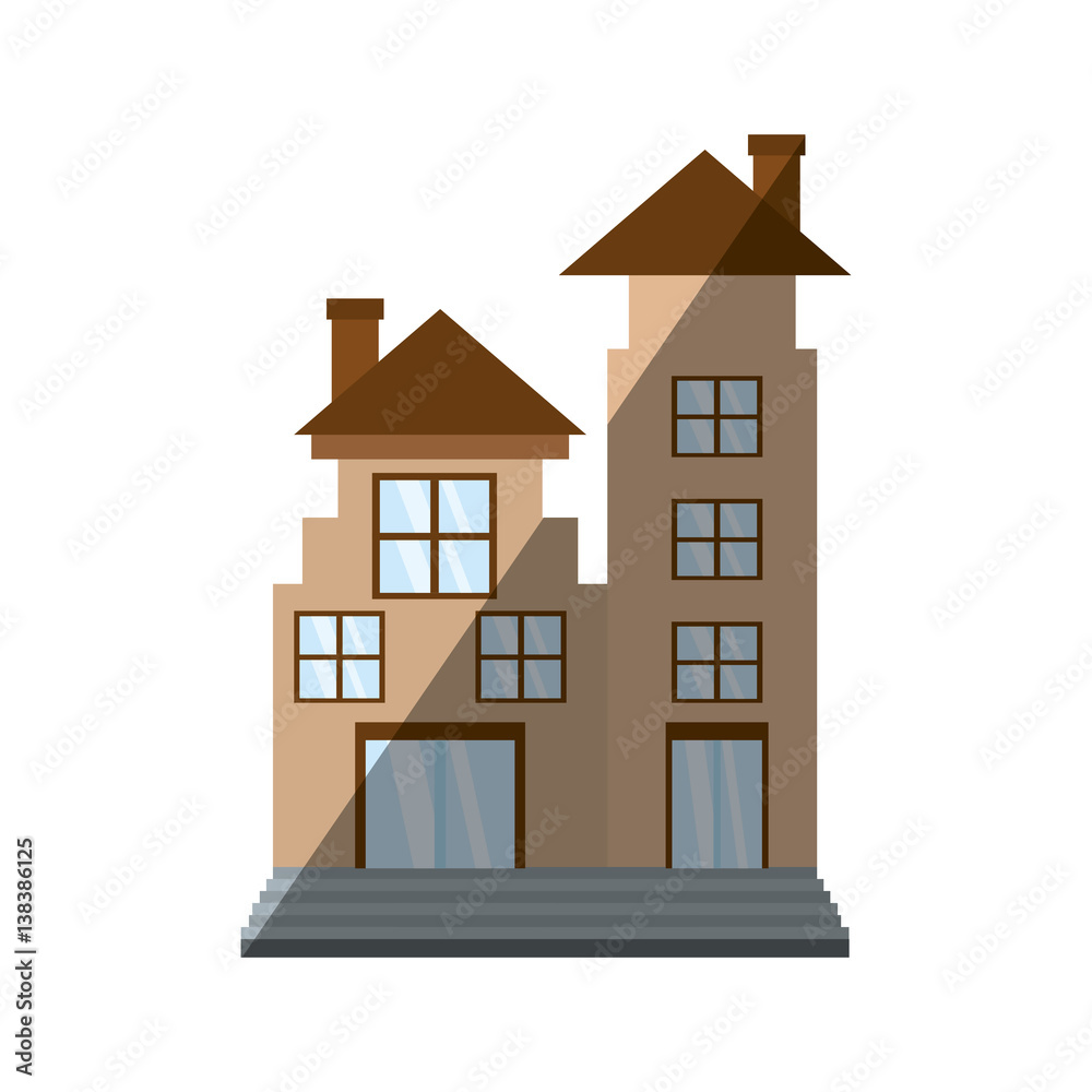 real estate apartment building shadow vector illustration eps 10