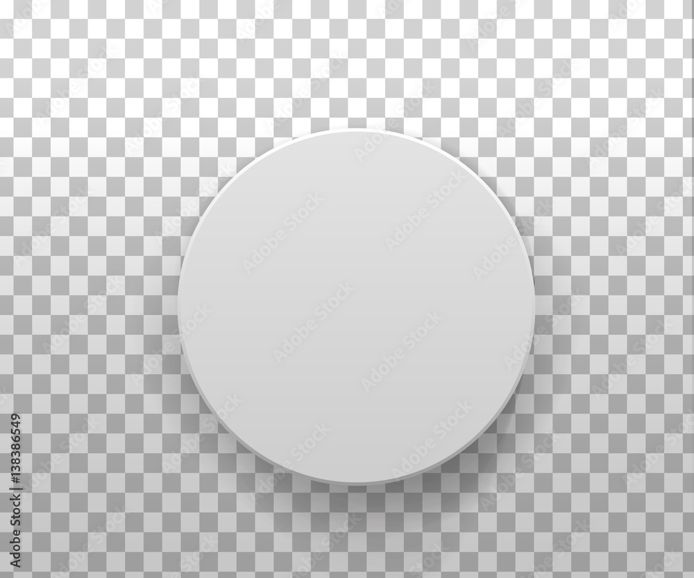 3d vector white round gift box top view isolated on transparent ...