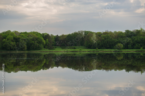 Lake in the evening in the park
