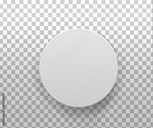 3d vector white round gift box top view isolated on transparent background . for your design and logo. Vector illustration
