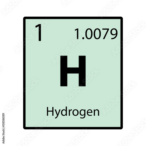 Hydrogen periodic table element color icon on white background vector