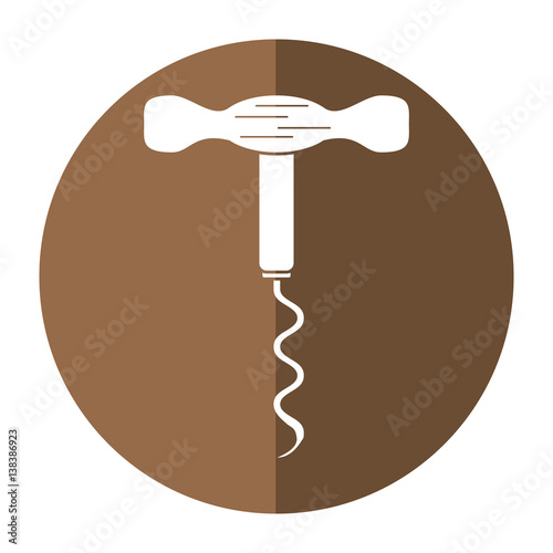 corkscrew wine handle shadow vector illustration eps 10