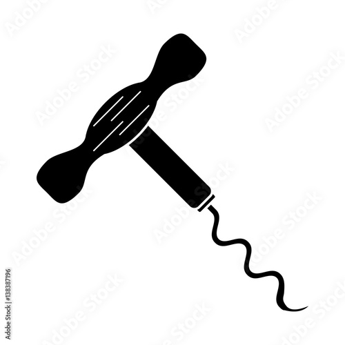 corkscrew wine handle pictogram vector illustration eps 10