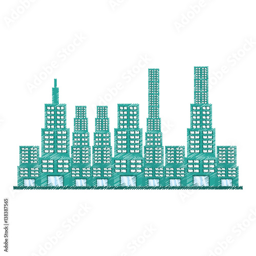 drawing building modern structure vector illustration eps 10