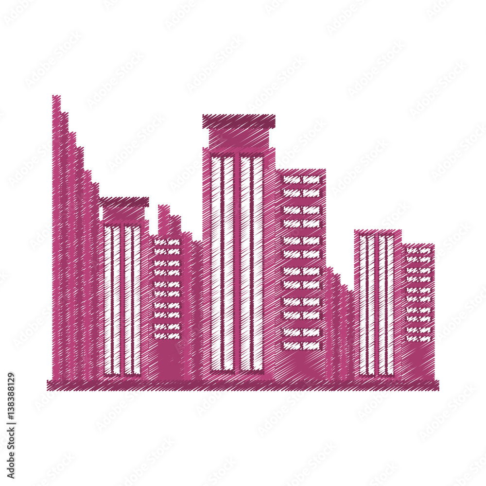 drawing building business trendy vector illustration eps 10
