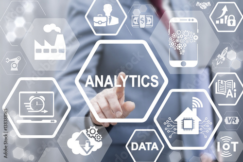Analytics big data industry 4.0 medicine business house IT integration concept. Analysis information technology