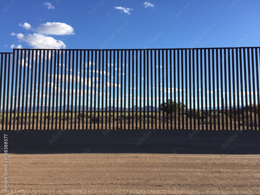 Fotografie Border Fence at Mexicali Mexico