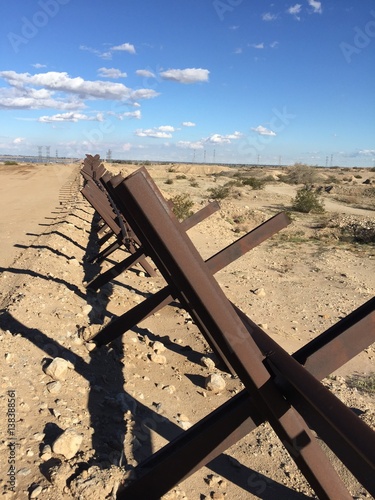 Border Fence Dividing Mexico and California