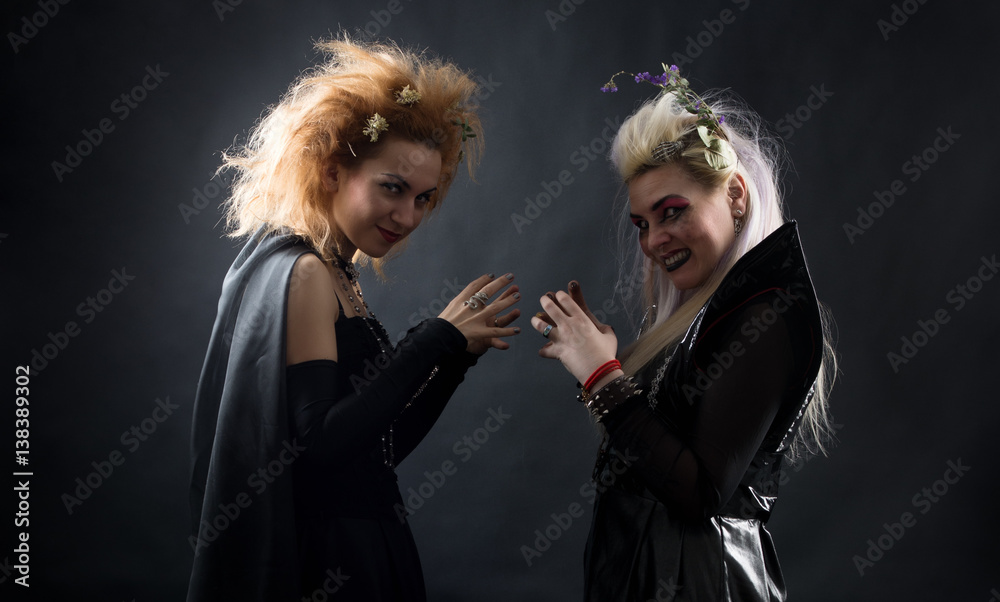 Witch studio portrait. Fairytale. Halloween. Witch studio portrait. Fairytale. Halloween.