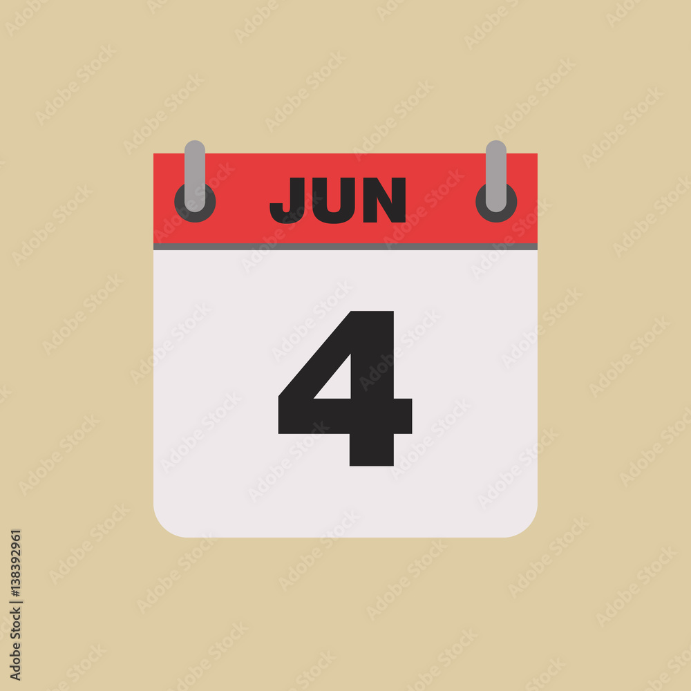 calendar flipping date time day month June simple flat vector illustration application app logo icon calendar flipping date time day month June simple flat vector illustration application app logo icon
