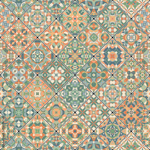 Square scraps in oriental style.