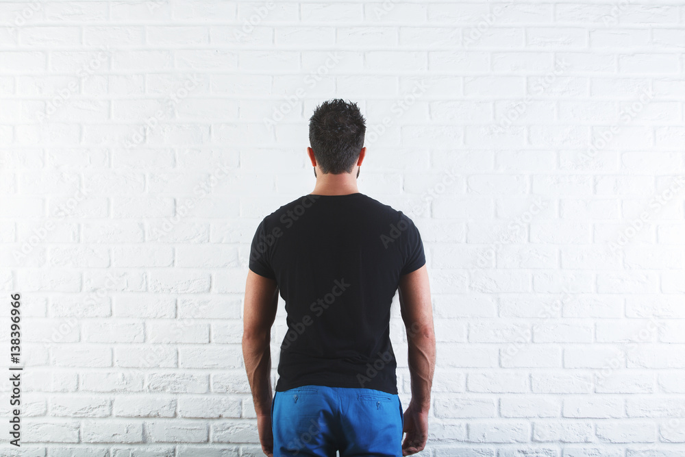 Man in shirt back Man in shirt back