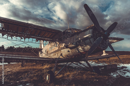 Old soviet transport biplane An-2 photo