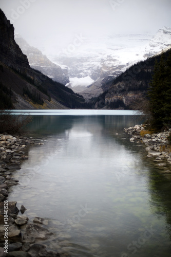 lake louise alberta glacier waters and mountains