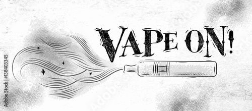 Obraz na płótnie Poster vape on w salonie