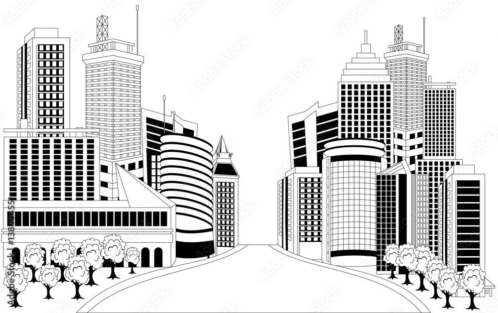 Illustratin of downtown skyline