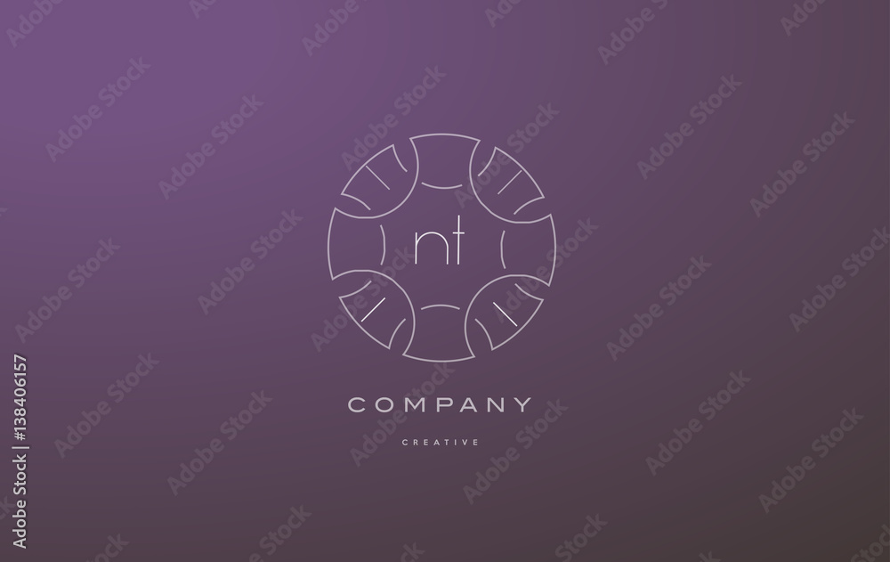 Obraz premium nt n t monogram floral line art flower letter company logo icon design