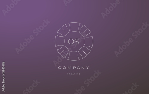 os o s monogram floral line art flower letter company logo icon design