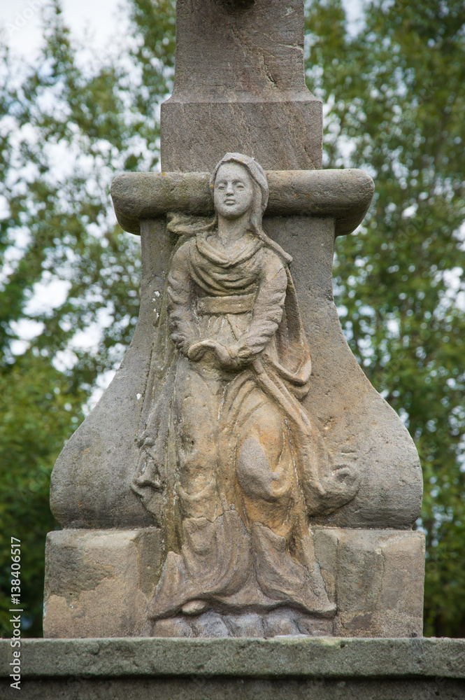  Woman sculpture in sandstone. Cervena Voda