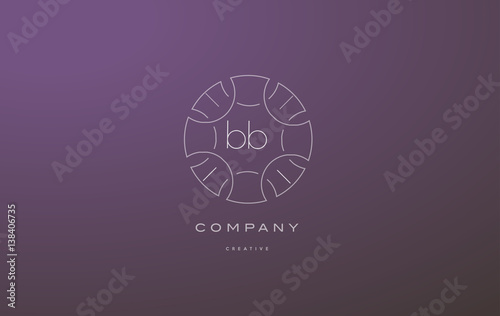 bb b b  monogram floral line art flower letter company logo icon design