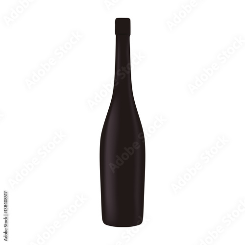 black glass bottle wine design vector illustration eps 10